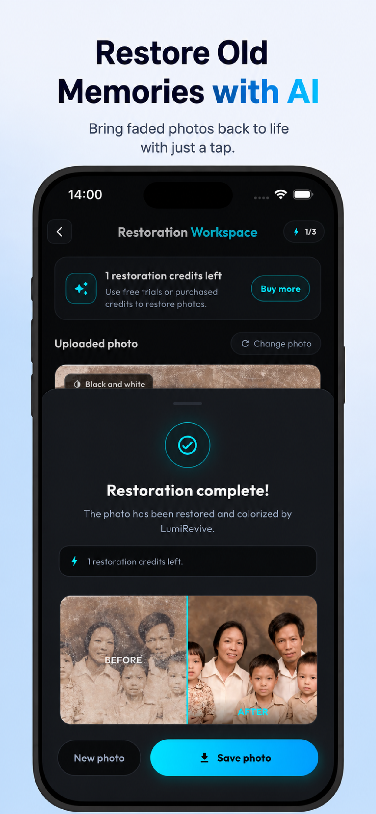 LumiRevive app screen